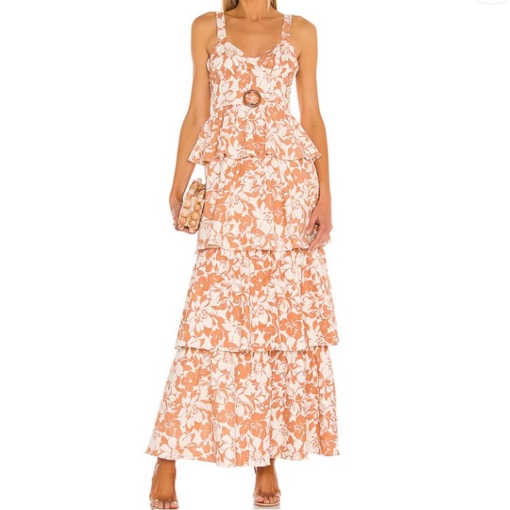 NWT Lovers & Friends Corey Maxi Dress Floral Tiered Summer Maxi Prairie Boho